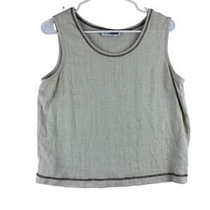 Vintage CM Shapes Crop Tank Women's Large Rayon Acetate Flax Blend Breathable